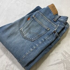 Vintage Levi's Orange Tab 70s Flare Jeans Scovill Gripper Zip USA 26x31